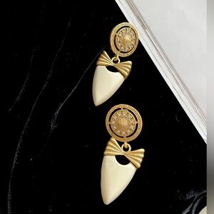 Elegant Gold and Cream Earrings - Givenchy style
